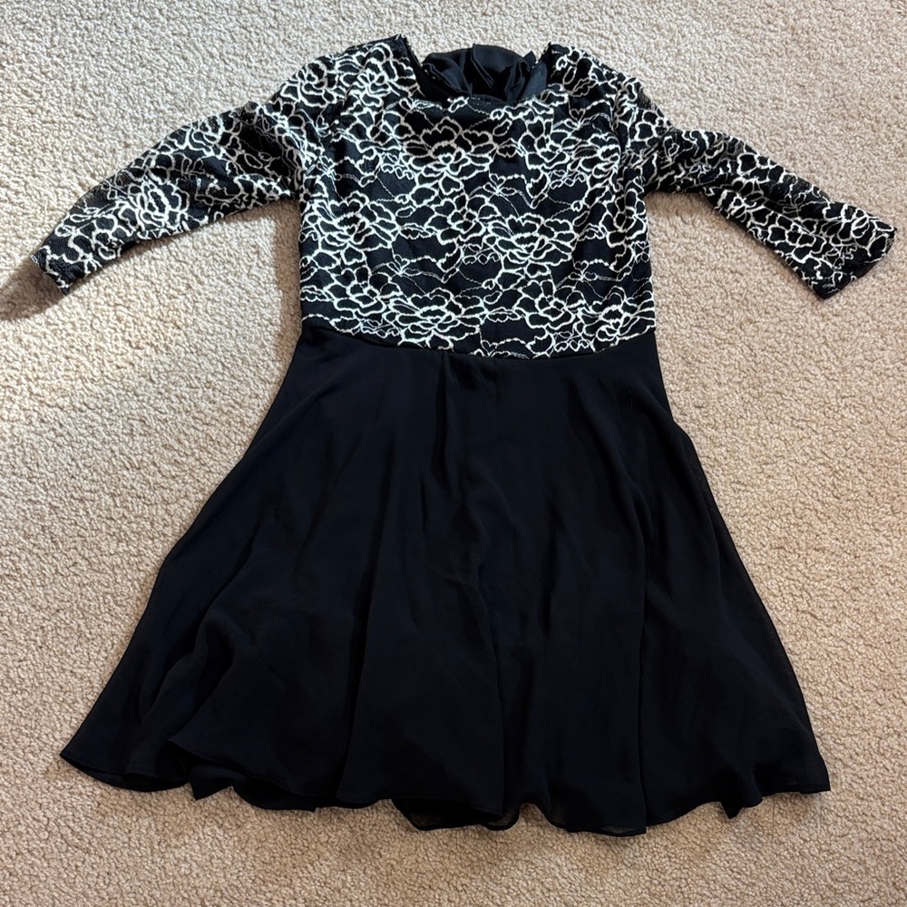 Black and White Floral Dress